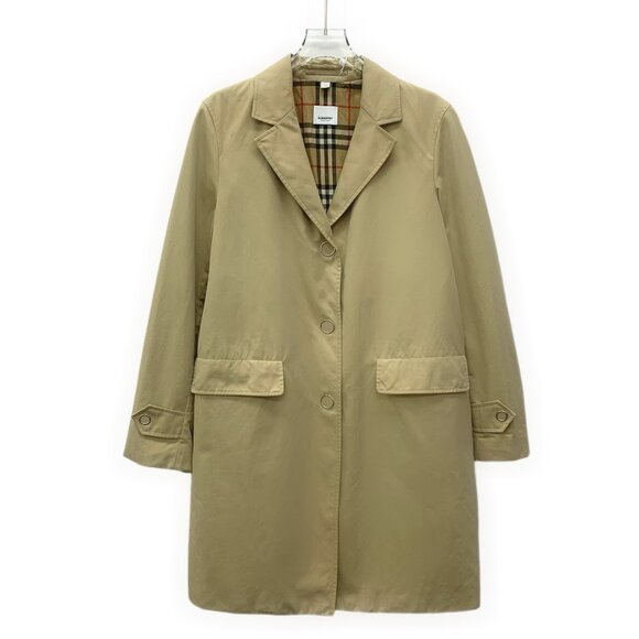GM0548 Burberry Burberry Brown Cotton Lapel Single Breaked Long Sleeve A-wind co